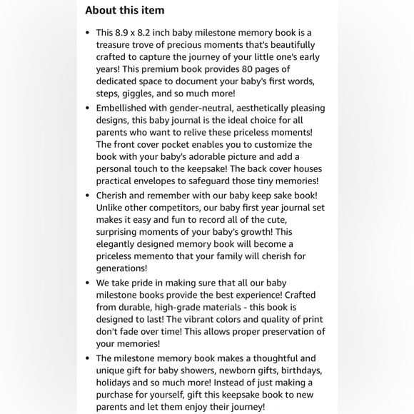 Animal Themed Baby Milestone Book - Picture 13 of 14